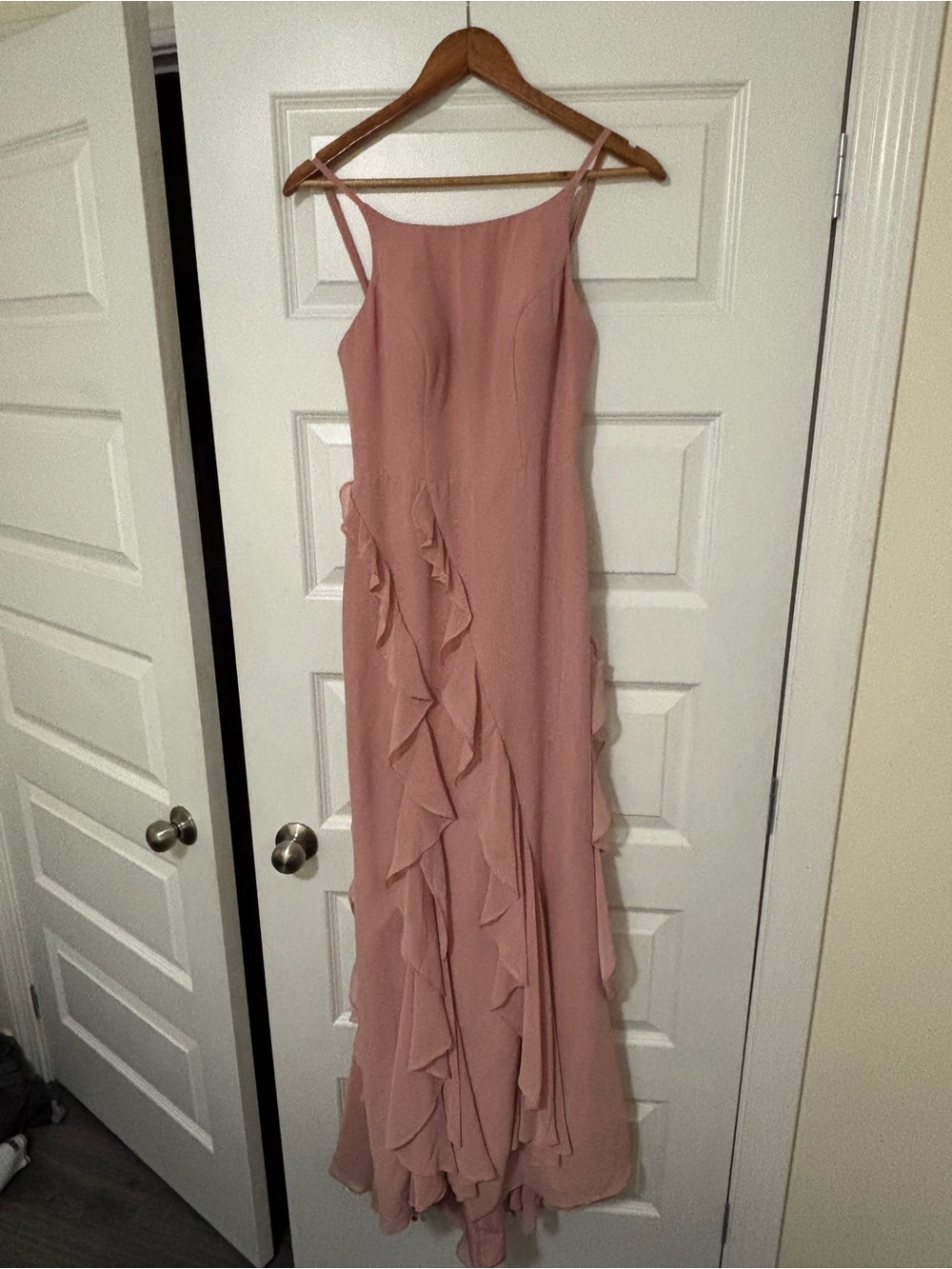 Christian Siriano Dusty Rose Ruffle Maxi Dress